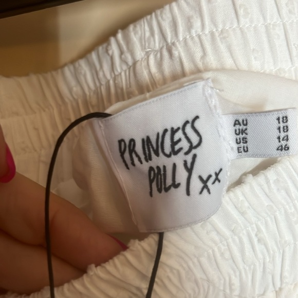 Polly Princess NWT White Textured Shorts with pockets size 14 - Picture 5 of 8